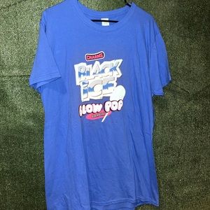 Charms Blow Pop Black Ice Blue Shirt XL Gildan tag Snack Tees Candy Lolipop